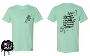 My Breasts My Baby My Business Front & Back Print Motherhood Tee Or Tank