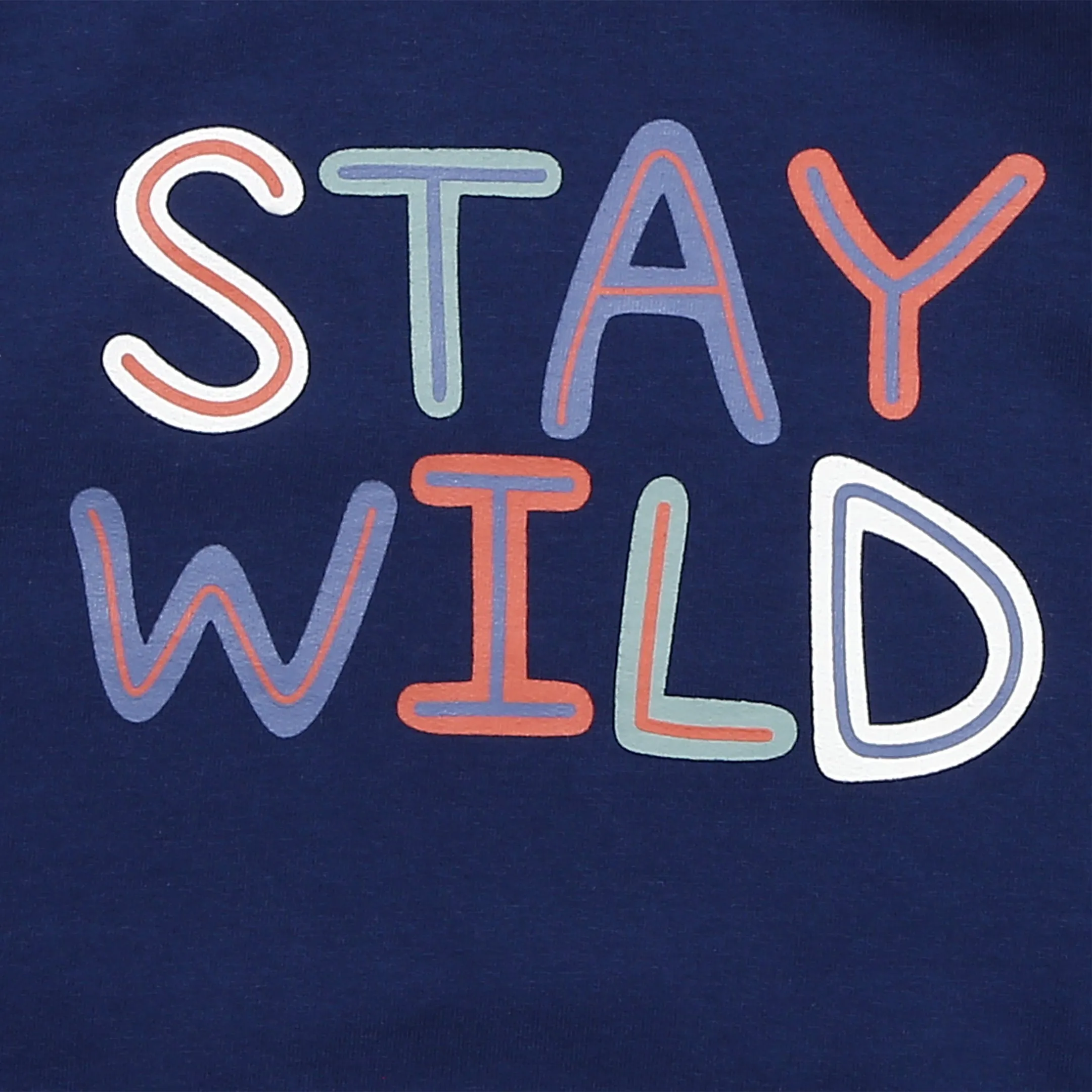 Navy Stay Wild Slogan Print Sweatshirt