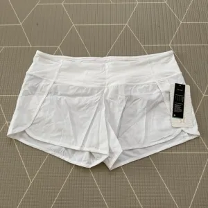 NEW Lululemon Run Times Shorts Size 12 White Mid-Rise 4&quot; Inseam