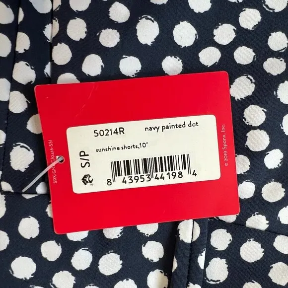NEW Spanx Sunshine Shorts Navy Painted Dot- golf