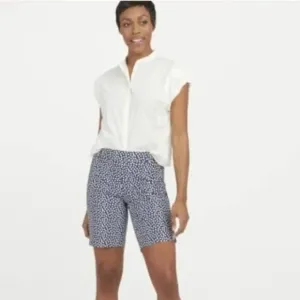 NEW Spanx Sunshine Shorts Navy Painted Dot- golf