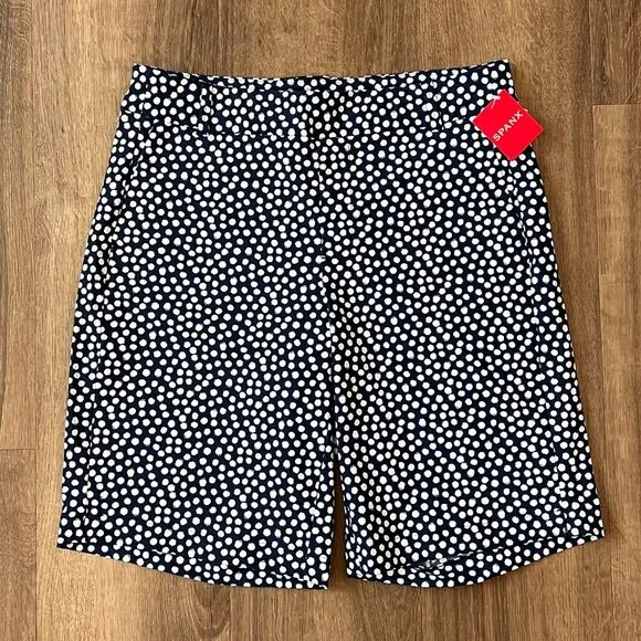 NEW Spanx Sunshine Shorts Navy Painted Dot- golf