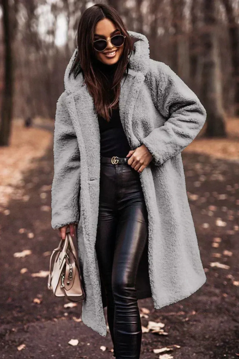 Nina Long Teddy Coat - Trendy Winter Comfort & Luxury Wool Blend