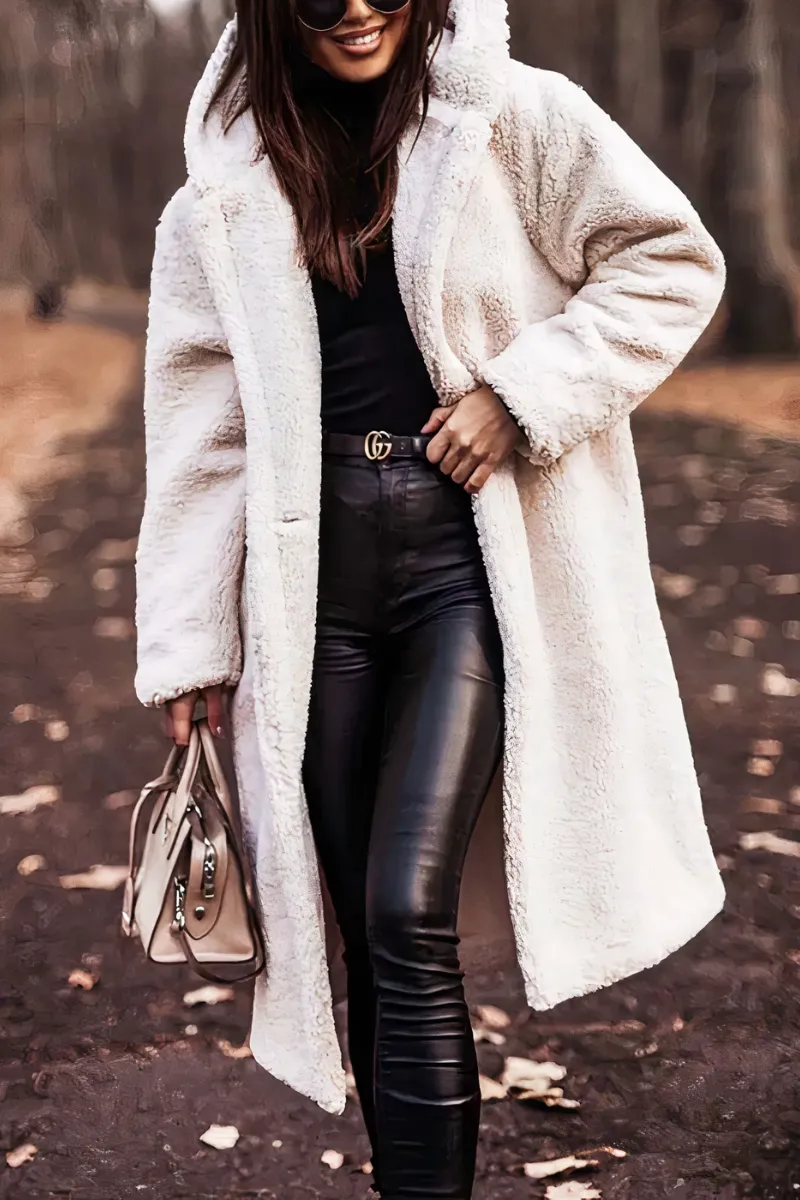 Nina Long Teddy Coat - Trendy Winter Comfort & Luxury Wool Blend