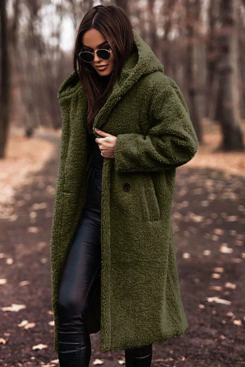 Nina Long Teddy Coat - Trendy Winter Comfort & Luxury Wool Blend