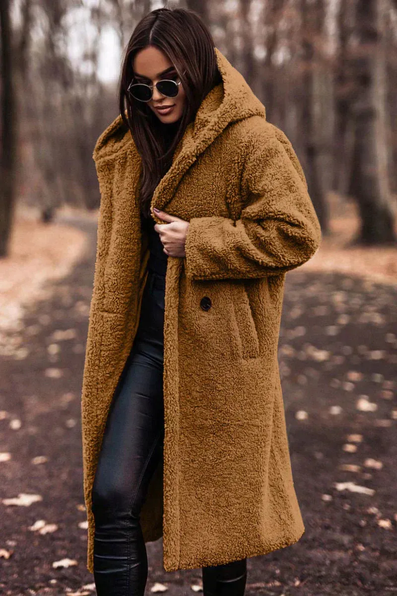 Nina Long Teddy Coat - Trendy Winter Comfort & Luxury Wool Blend