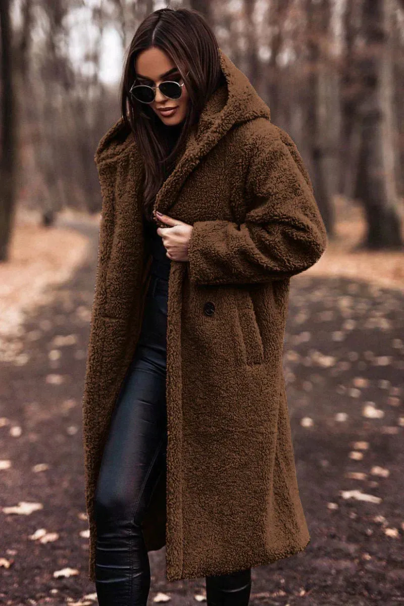 Nina Long Teddy Coat - Trendy Winter Comfort & Luxury Wool Blend