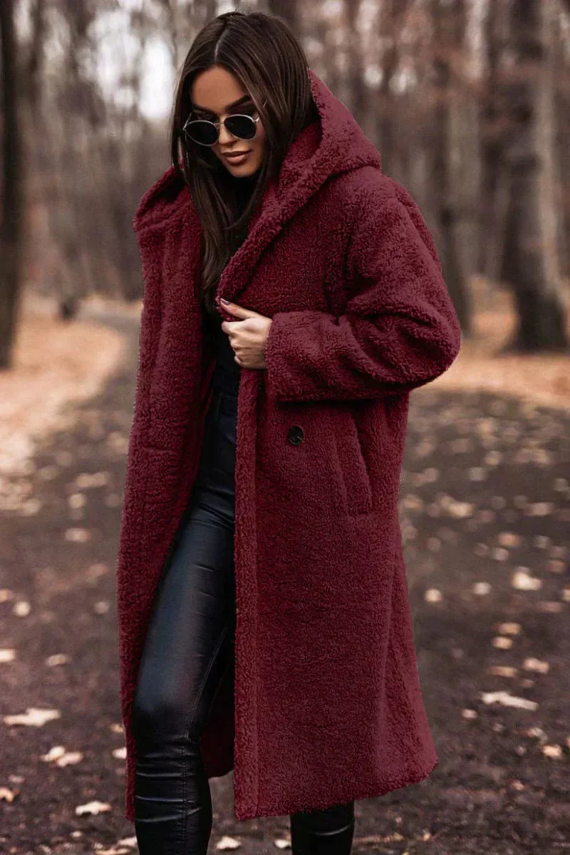 Nina Long Teddy Coat - Trendy Winter Comfort & Luxury Wool Blend