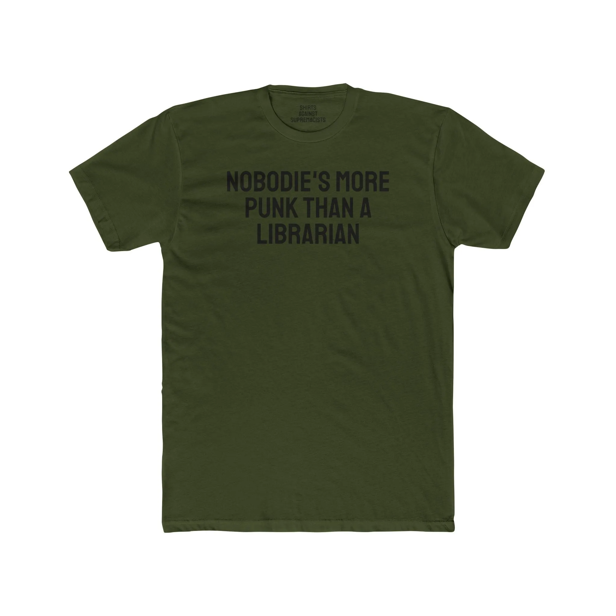 Nobodie's More Punk Than A Librarian - Unisex Cotton Crew Tee