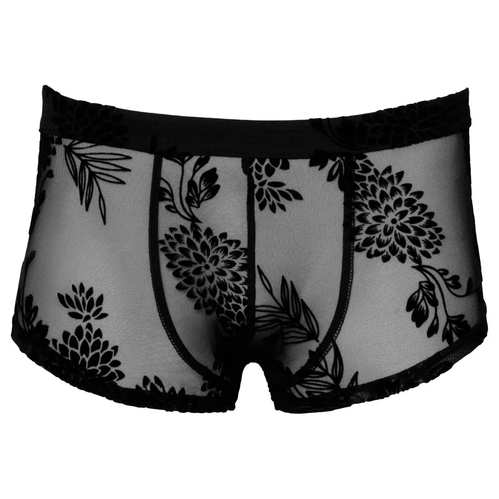 Noir Handmade Flock Embroidery Shorts