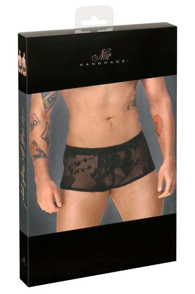 Noir Handmade Flock Embroidery Shorts