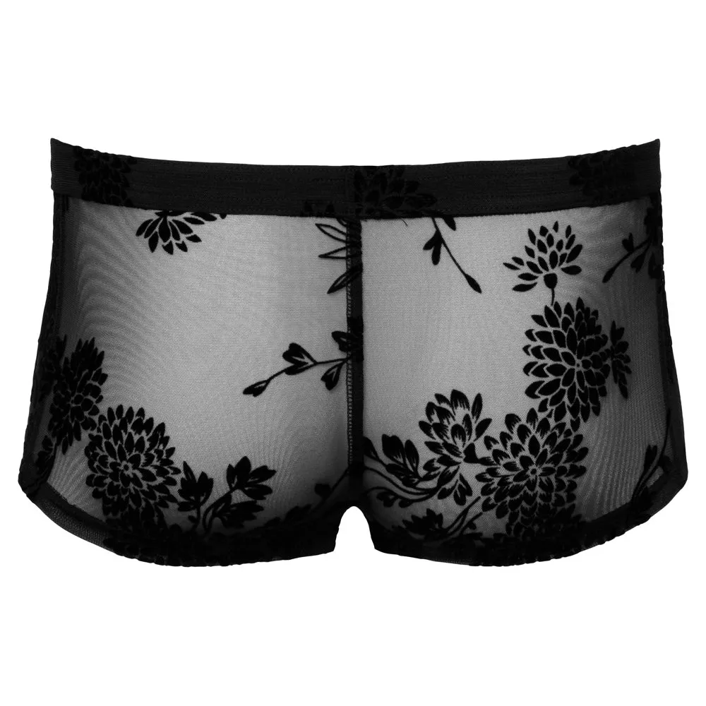 Noir Handmade Flock Embroidery Shorts