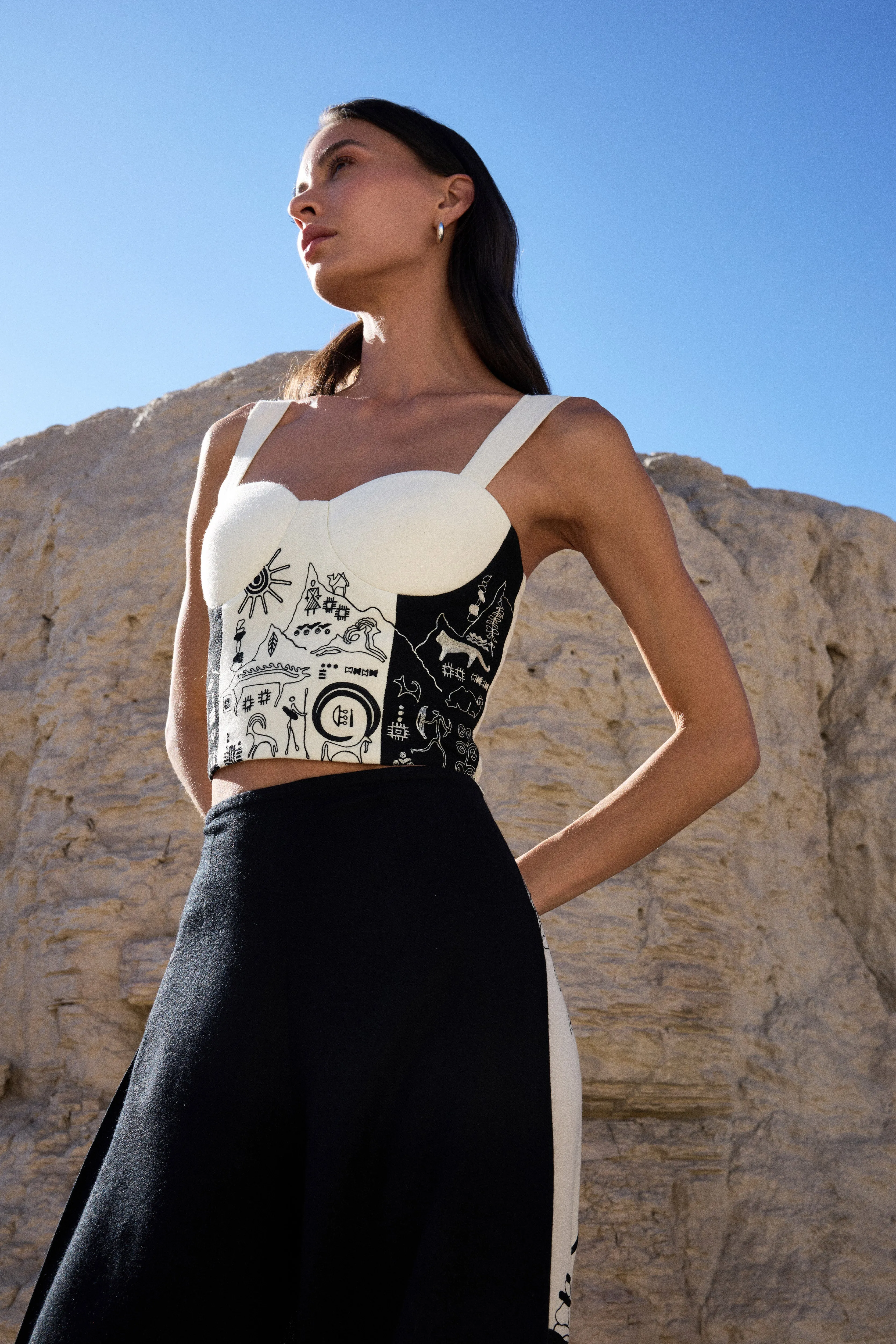 Nubra Woollen Bandeau (Ivory & Black)