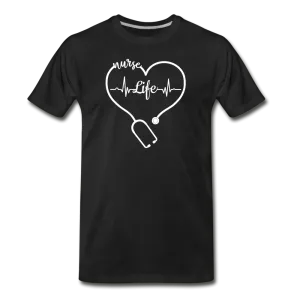 Nurse Life Stethoscope and Heart Beat Men's Premium T-Shirt (CK