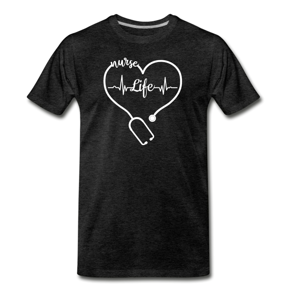 Nurse Life Stethoscope and Heart Beat Men's Premium T-Shirt (CK
