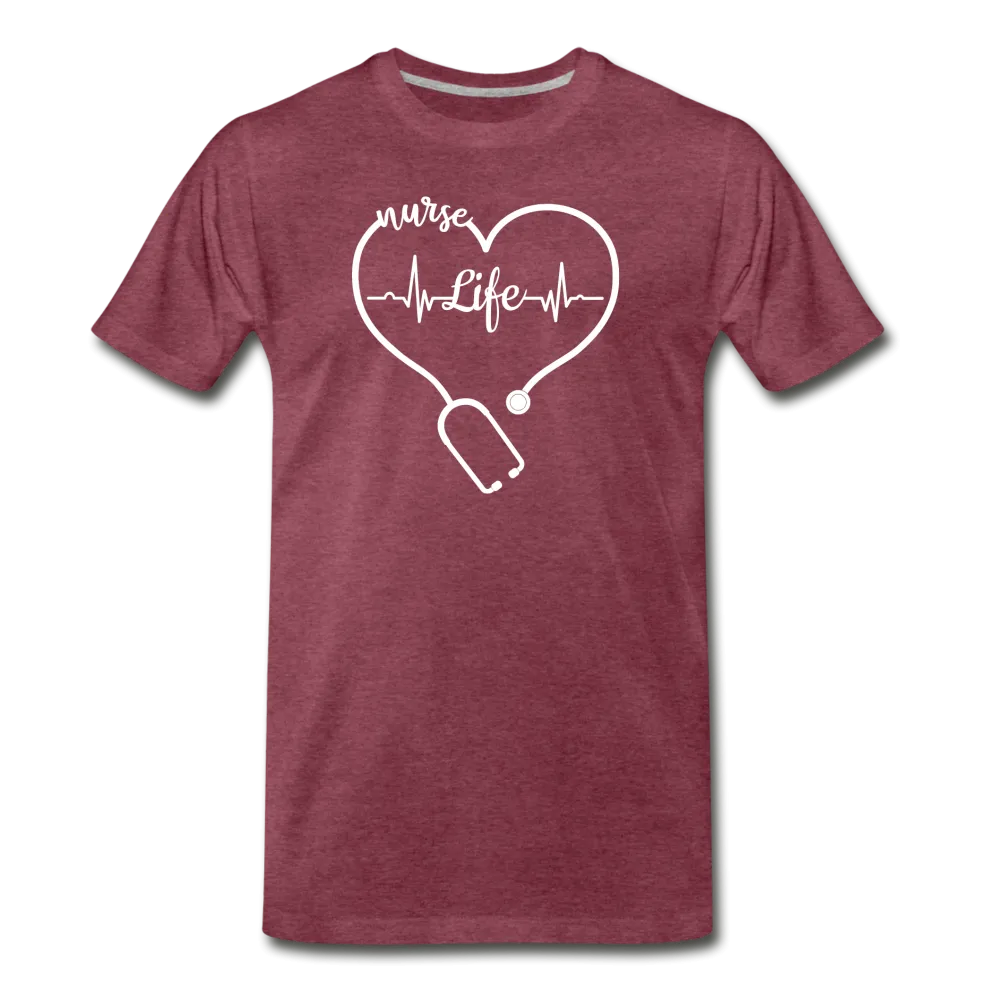 Nurse Life Stethoscope and Heart Beat Men's Premium T-Shirt (CK