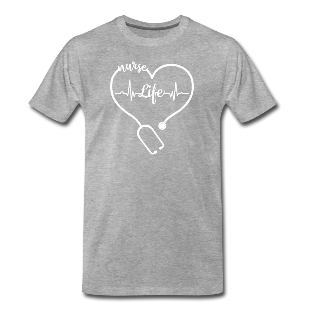 Nurse Life Stethoscope and Heart Beat Men's Premium T-Shirt (CK