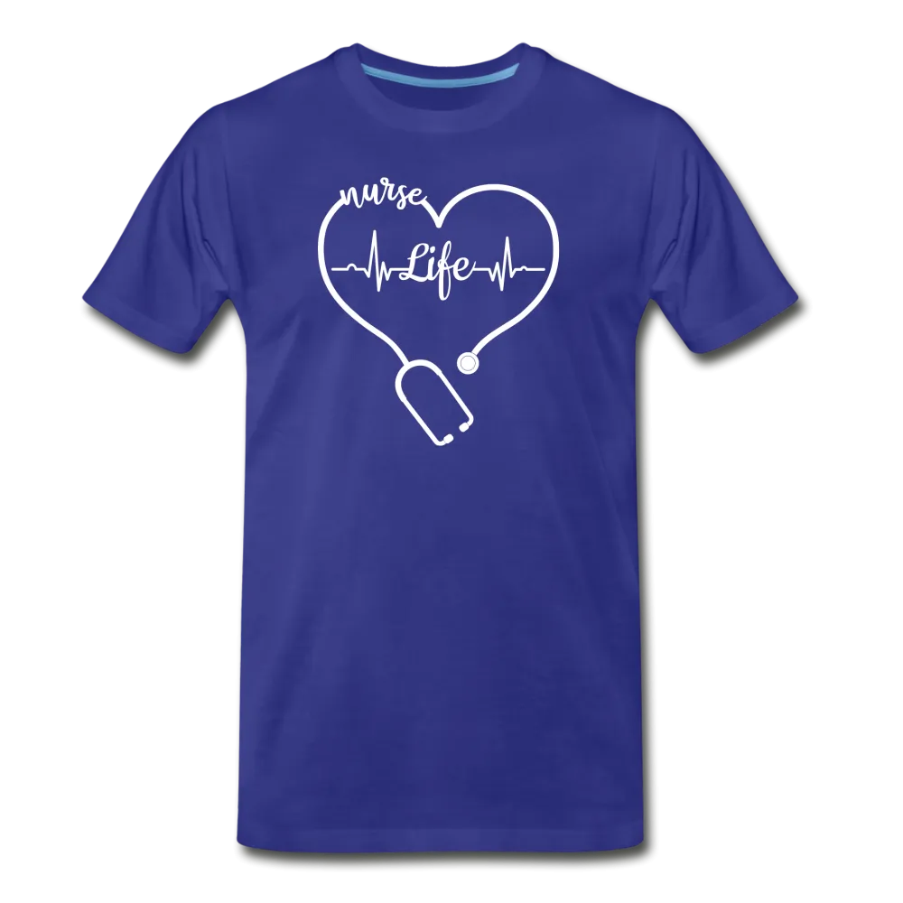 Nurse Life Stethoscope and Heart Beat Men's Premium T-Shirt (CK