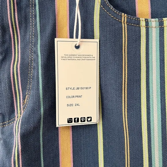 NWT Judy Blue Striped High-Rise Frayed Shorts