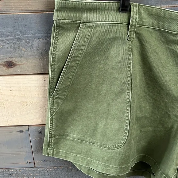 NWT Madewell Perfect Military Cotton Twill Shorts Size 24W Palm Tree