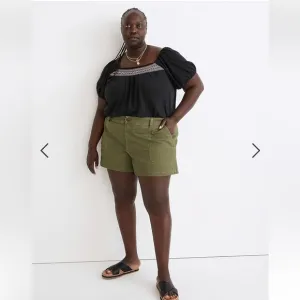 NWT Madewell Perfect Military Cotton Twill Shorts Size 24W Palm Tree