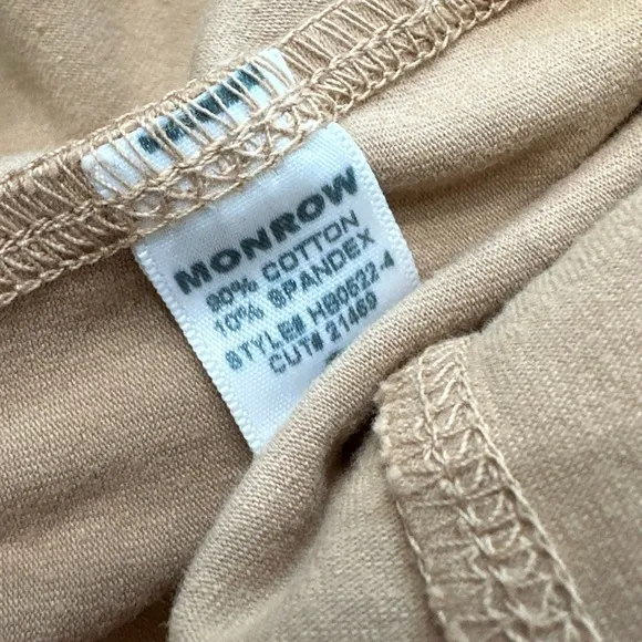 NWT Monrow Caramel Tan Green Biker Shorts with Pockets