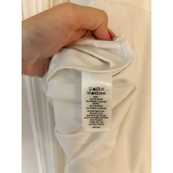 NWT Tommy Bahama White Side Pleated Golf/Athletic Skirt