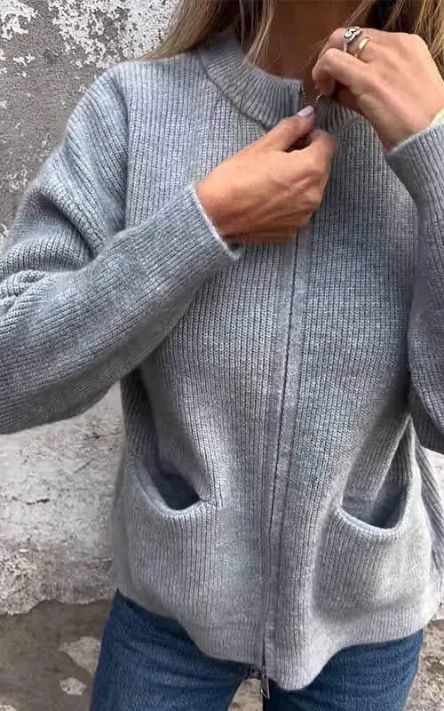 ODILE | Cotton Zip-Up Cardigan