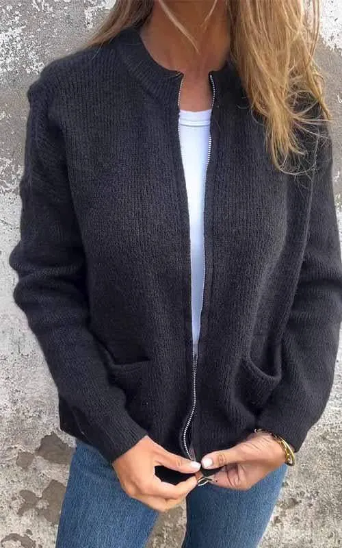 ODILE | Cotton Zip-Up Cardigan