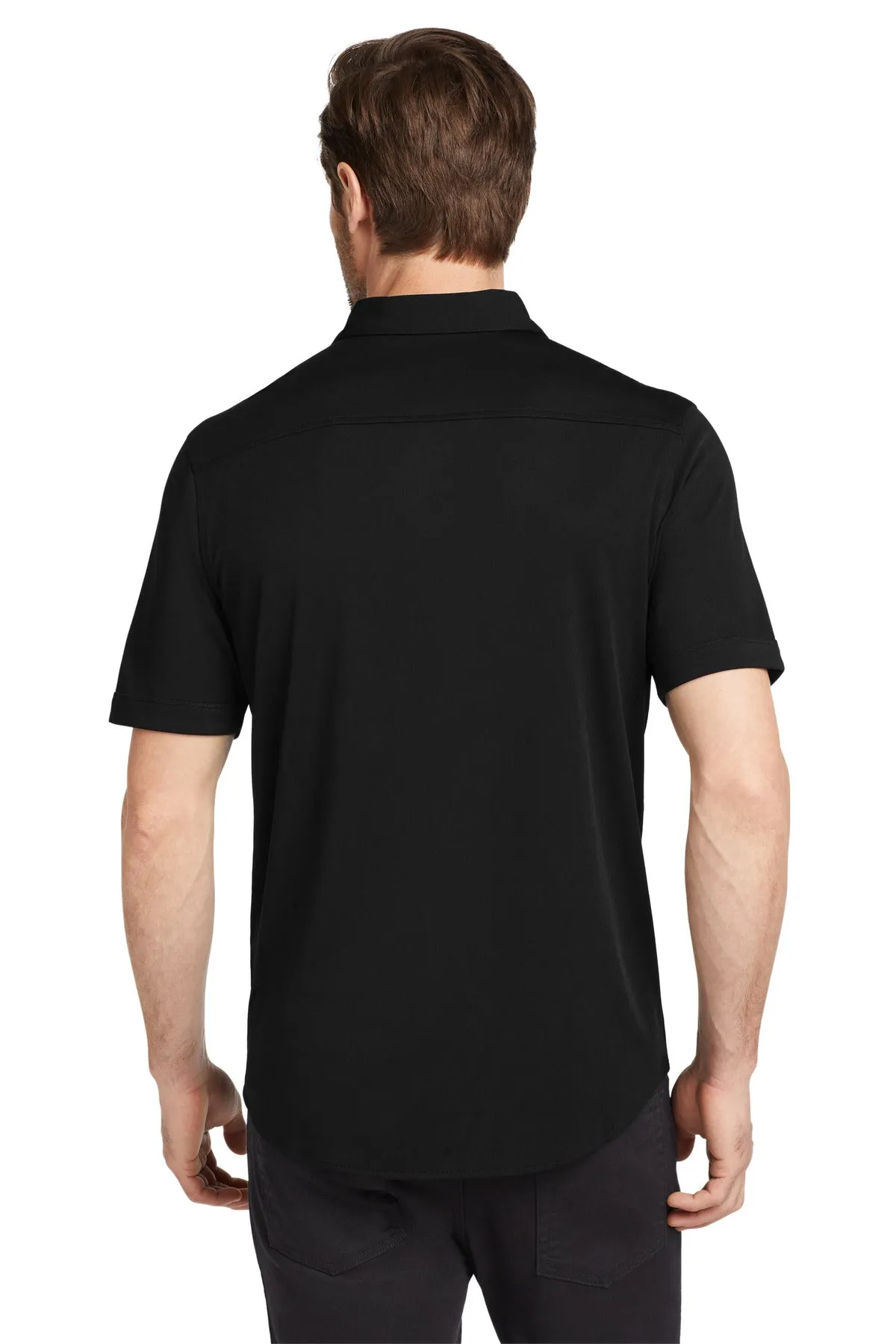 OGIO  Gravitate Full-Button Polo. OG141 Blacktop