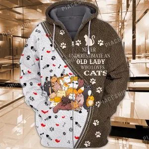 Old Lady Who Love Cats 3D Full Print Shirts
