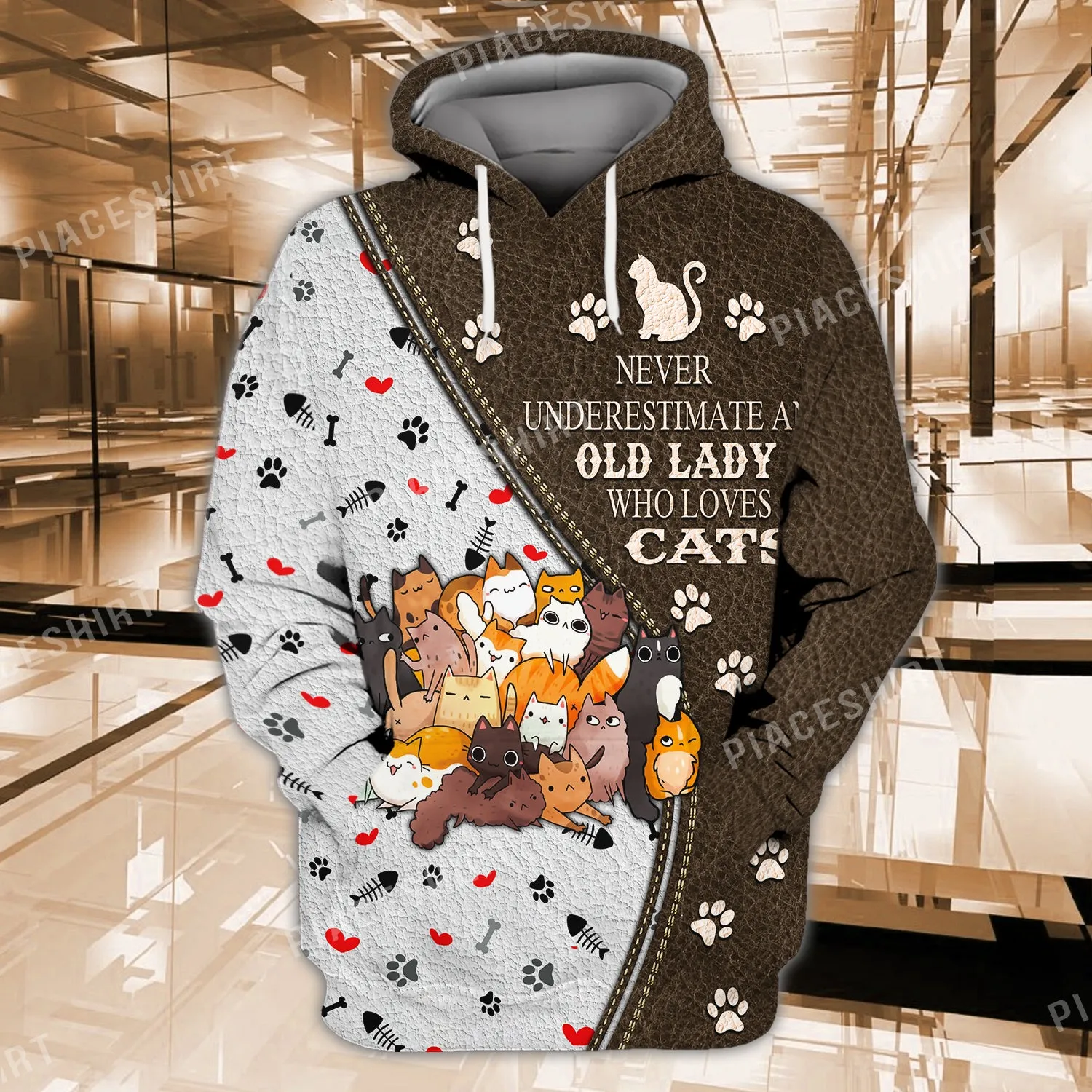 Old Lady Who Love Cats 3D Full Print Shirts