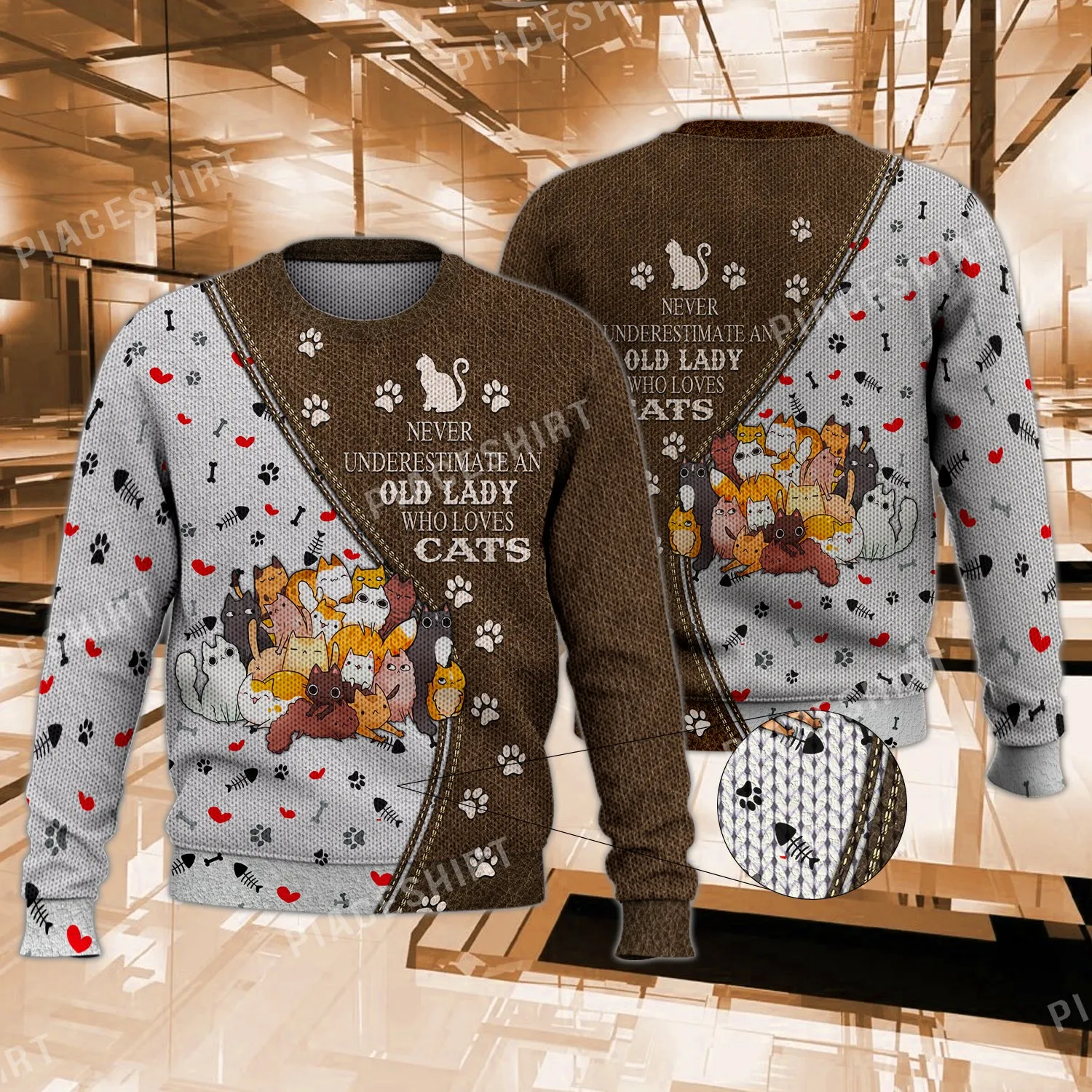 Old Lady Who Love Cats 3D Full Print Shirts