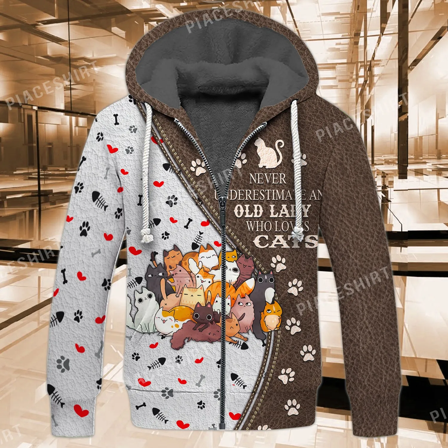 Old Lady Who Love Cats 3D Full Print Shirts