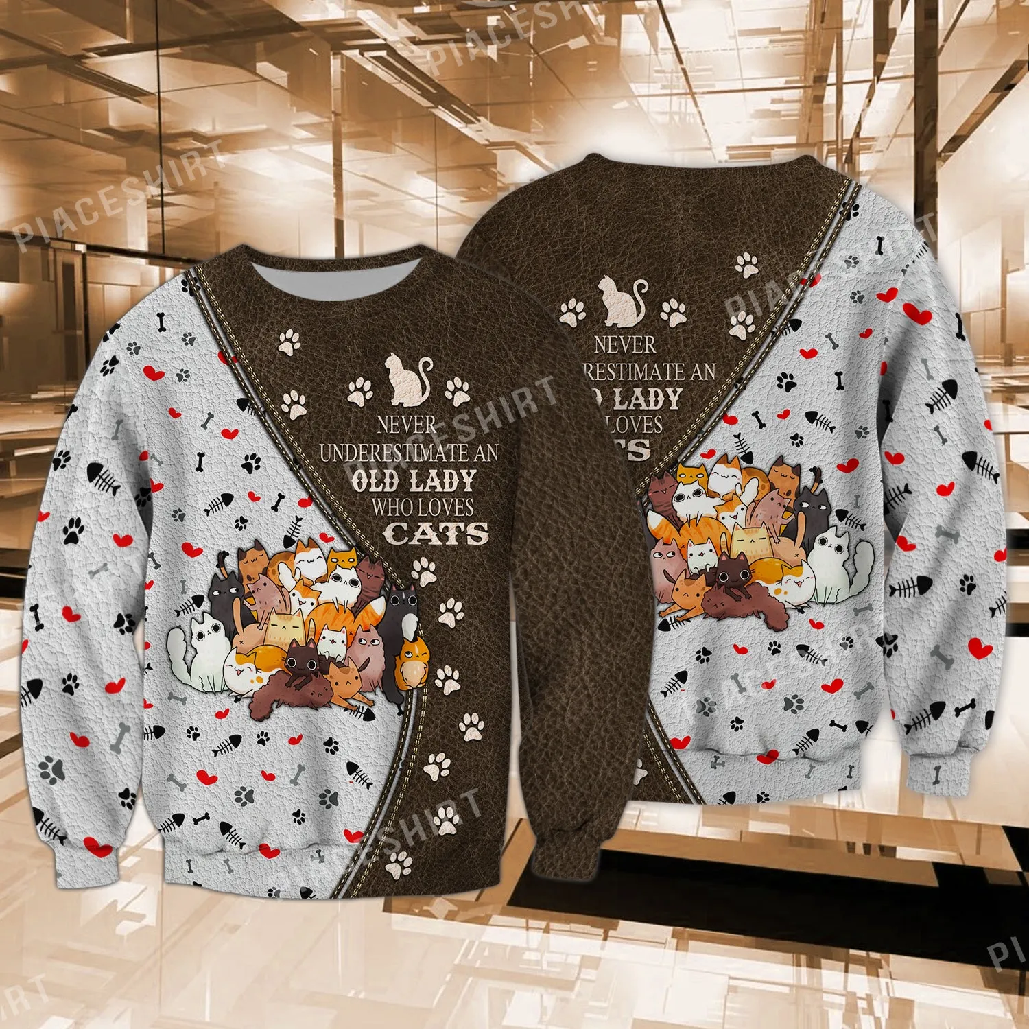 Old Lady Who Love Cats 3D Full Print Shirts