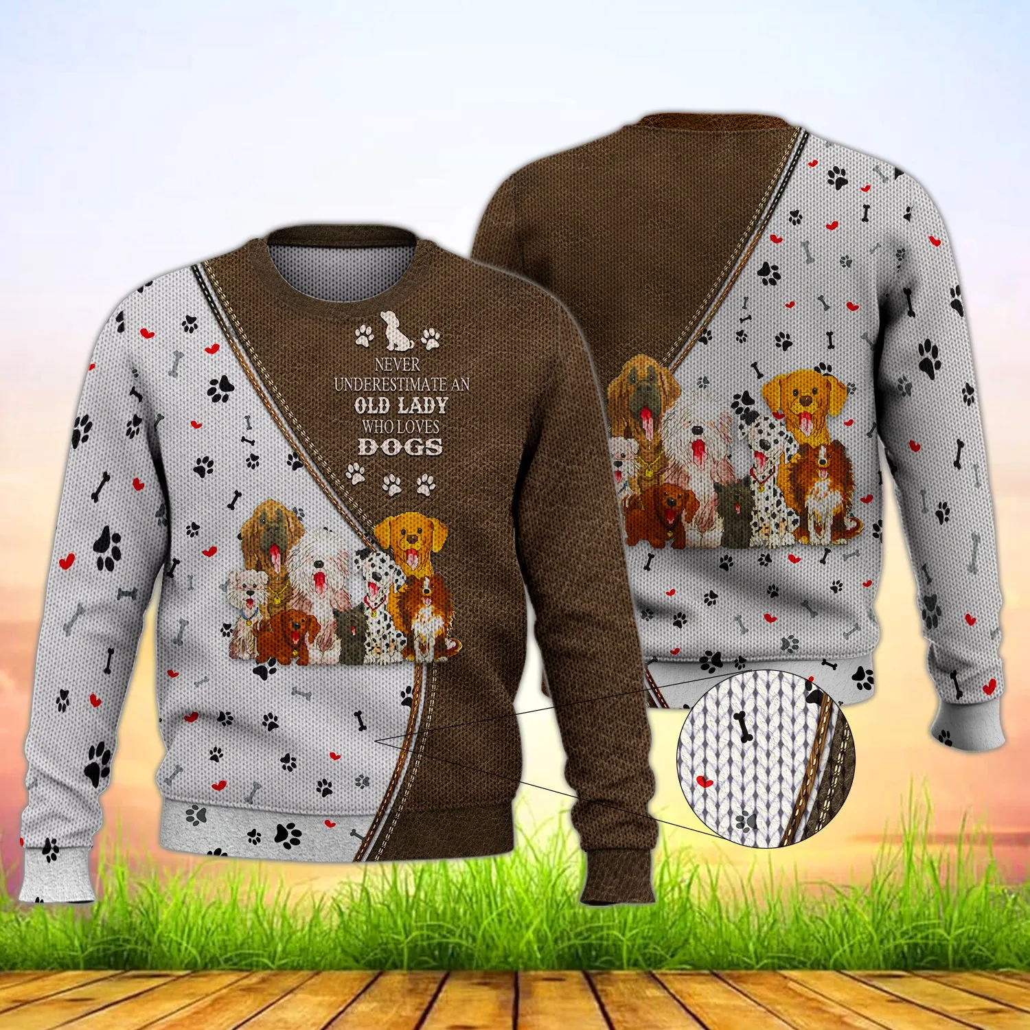 Old Lady Who Love Dogs 3D Full Print Shirts