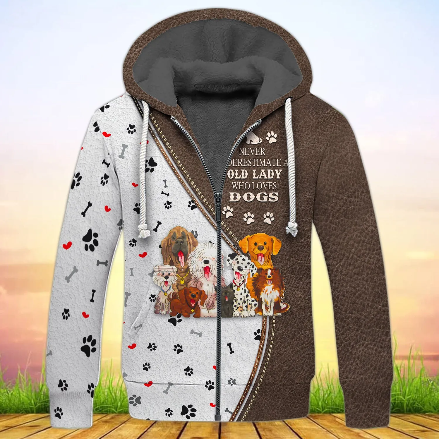 Old Lady Who Love Dogs 3D Full Print Shirts