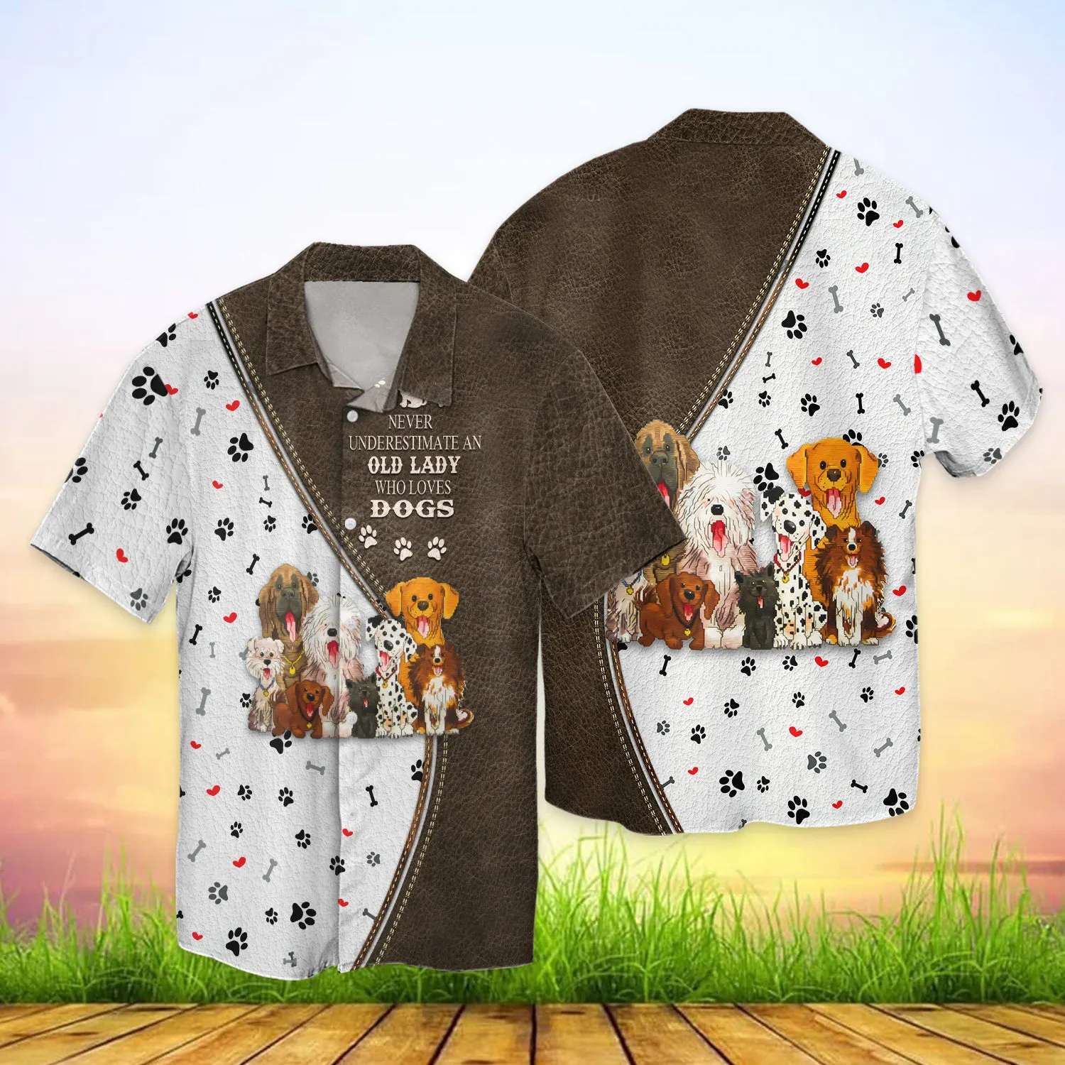Old Lady Who Love Dogs 3D Full Print Shirts