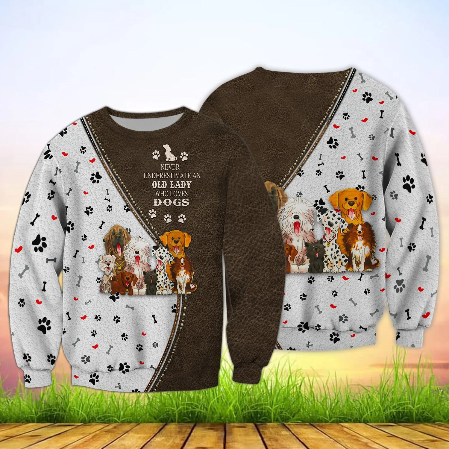 Old Lady Who Love Dogs 3D Full Print Shirts