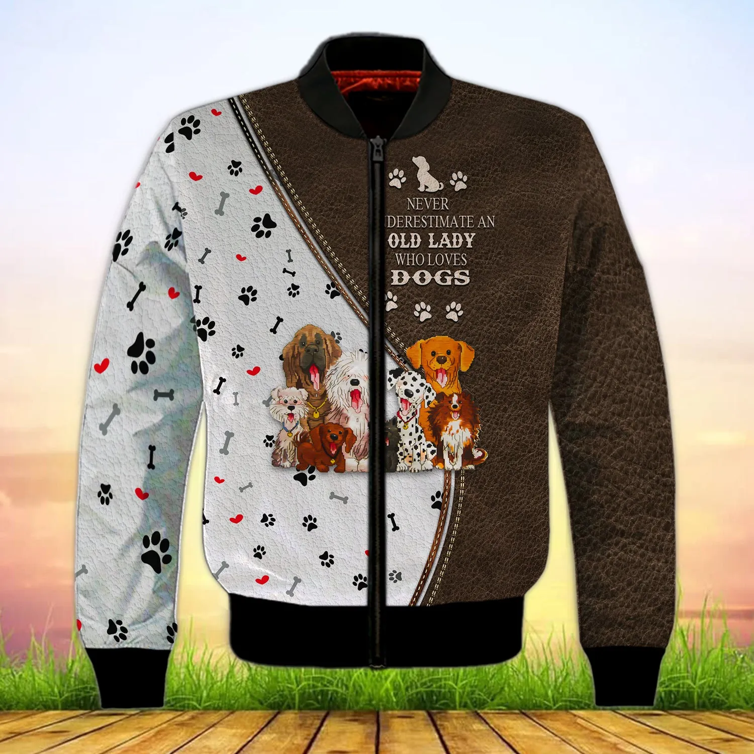 Old Lady Who Love Dogs 3D Full Print Shirts