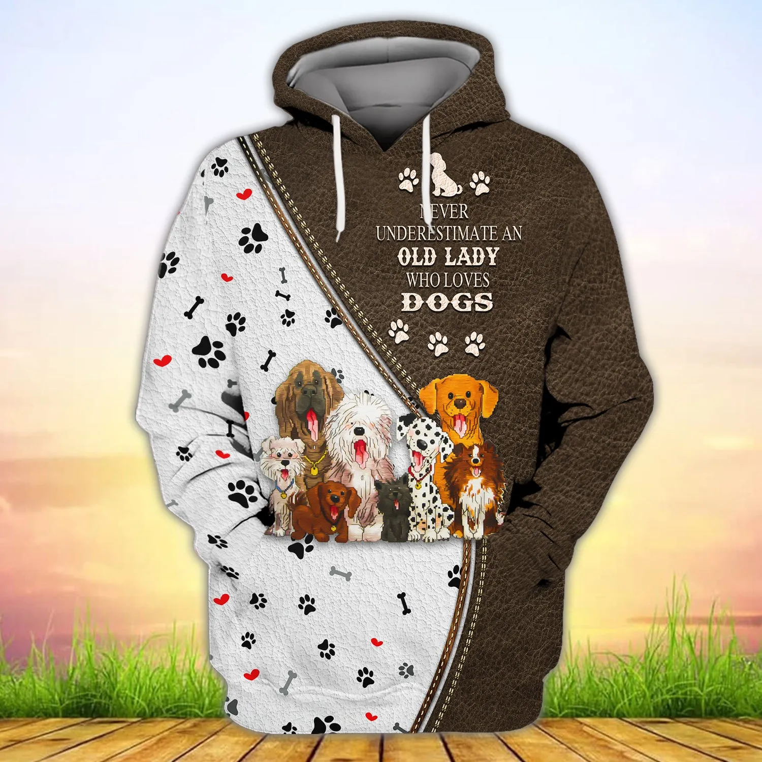 Old Lady Who Love Dogs 3D Full Print Shirts