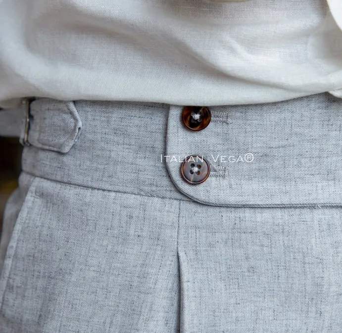Old Money Powder Blue Shirt with Ash Grey Signature Buttoned Gurkha Pant by ITALIAN VEGA®