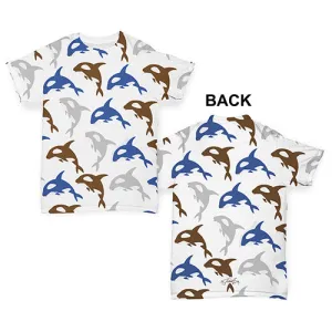 Orca Killer Whales Baby Toddler ALL-OVER PRINT Baby T-shirt