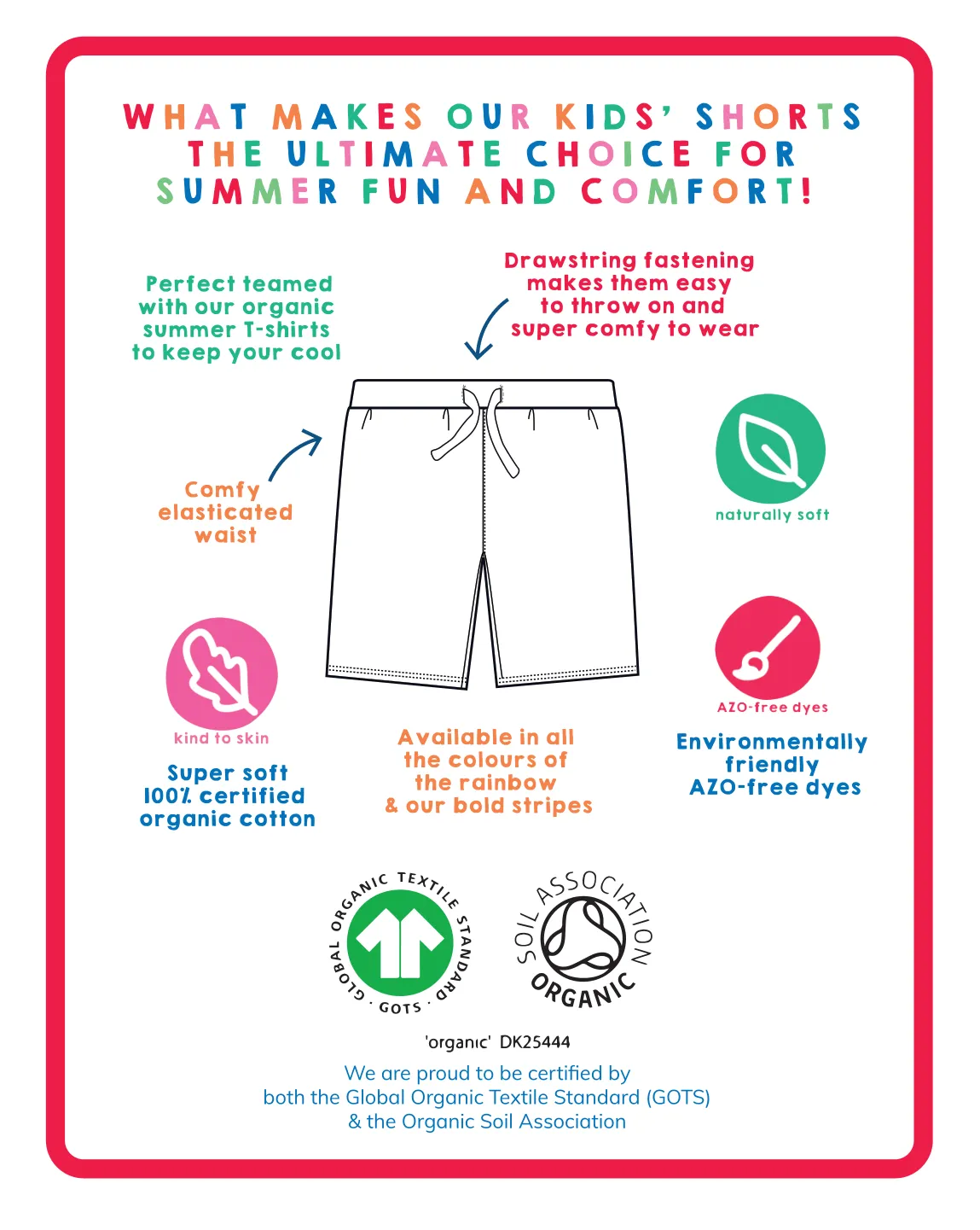 Organic Multi Stripe Shorts