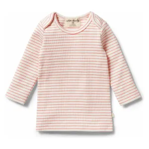 Organic Stripe Rib Top - Coral