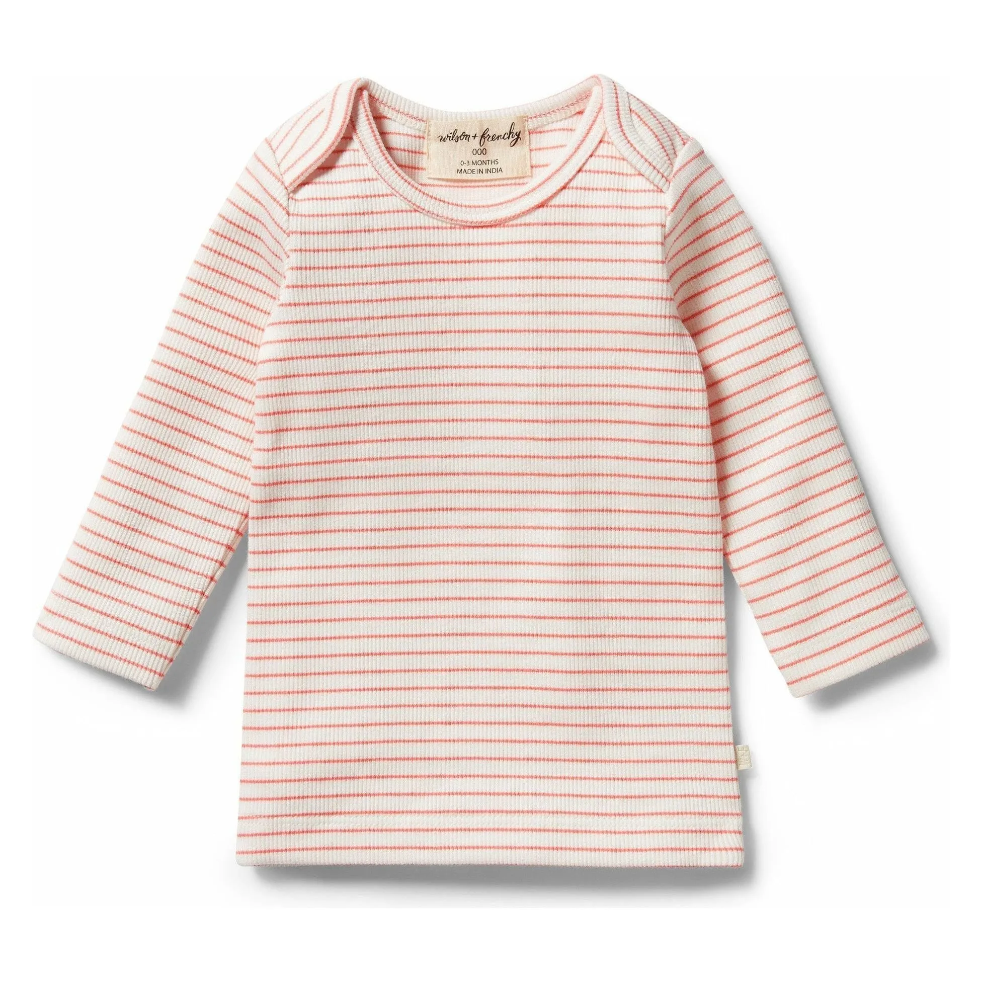 Organic Stripe Rib Top - Coral
