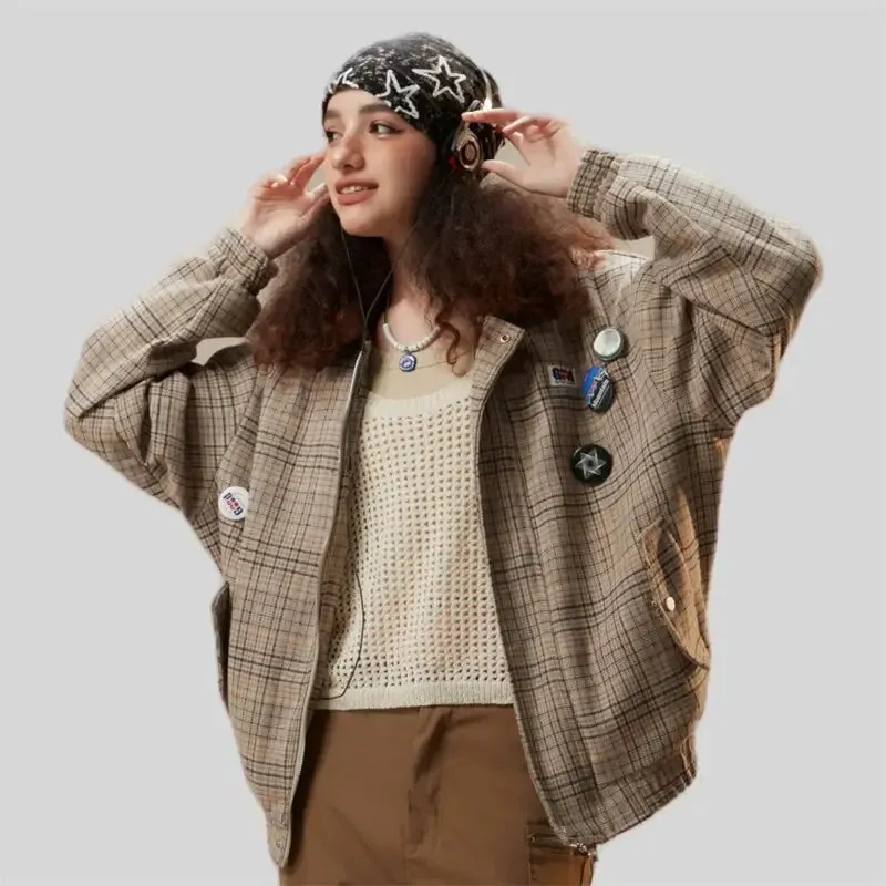 Original Y2K Checked Jacket in Soft Polyester