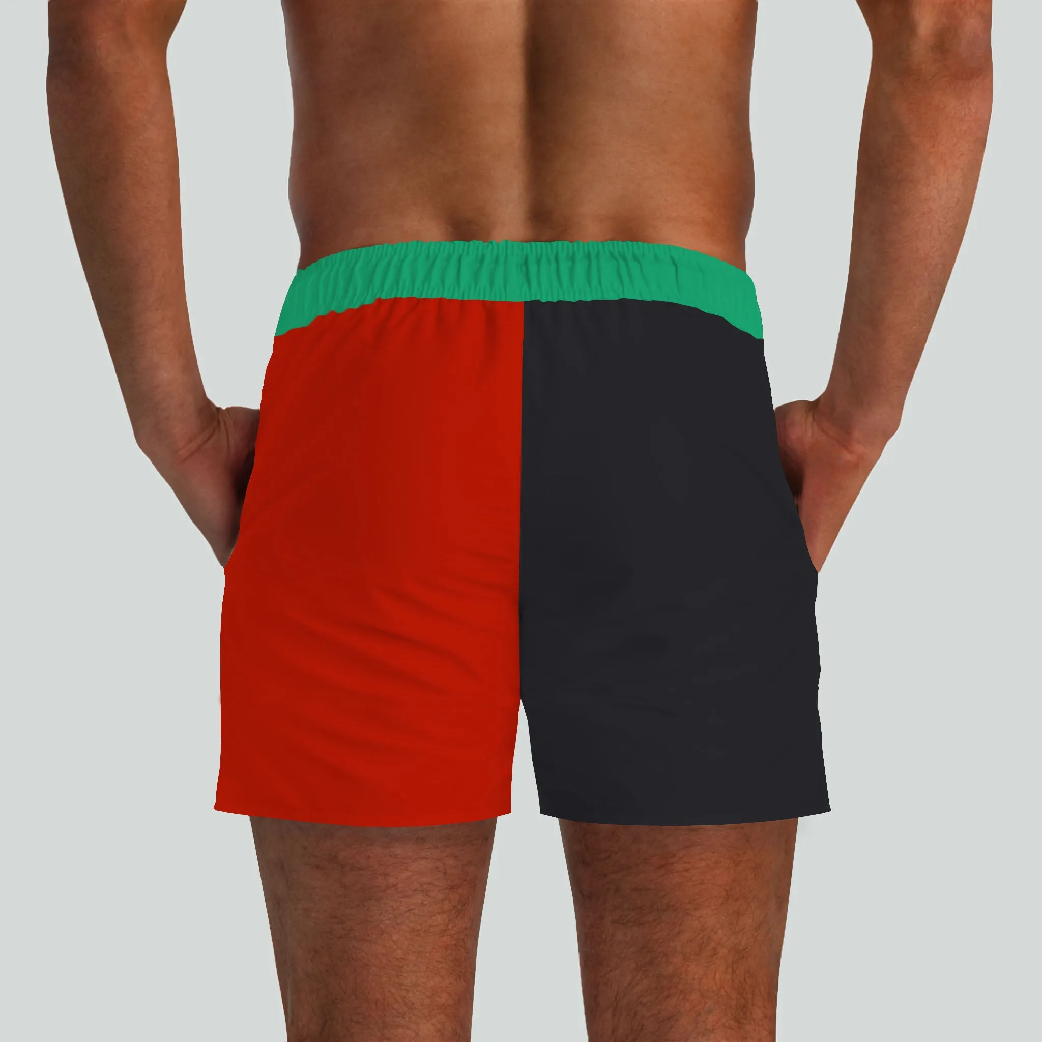 Outer Banks Black & Red Swim Shorts