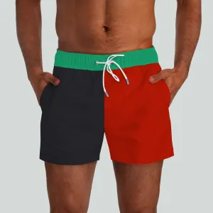 Outer Banks Black & Red Swim Shorts