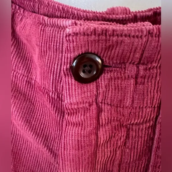 Outerknown Corduroy Shorts, Organic Cotton, Raspberry Size 33